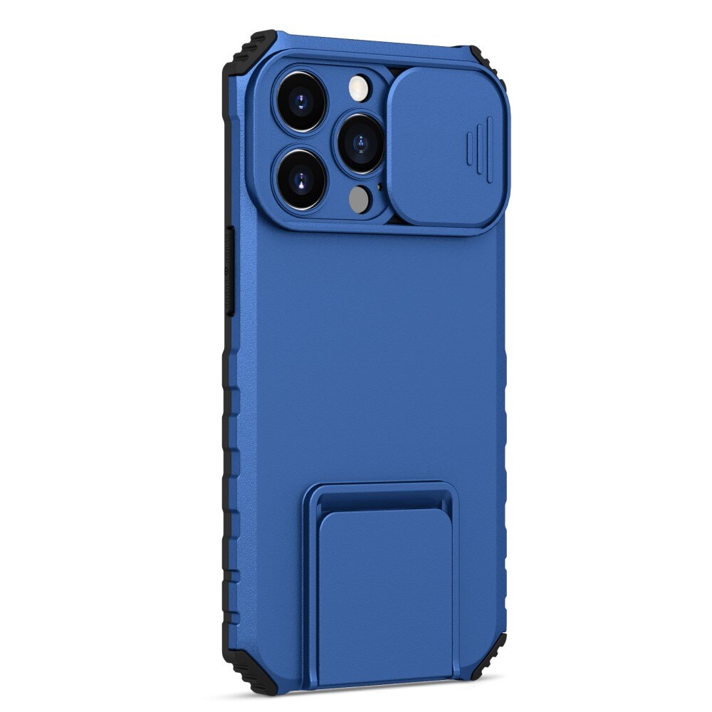 Apple iPhone 13 Pro Kickstand Handyhülle mit Kameraabdeckung Blau