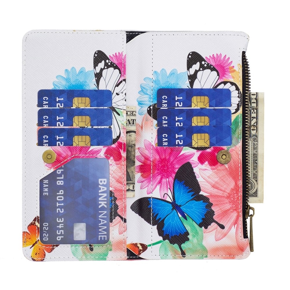 iPhone 14 Brieftasche Hülle Sommer Schmetterlinge