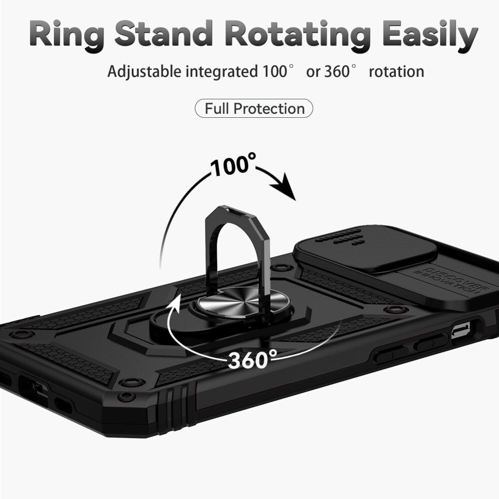 iPhone 14 Plus Hybrid-Hülle Tech Ring+Kameraschutz Schwarz