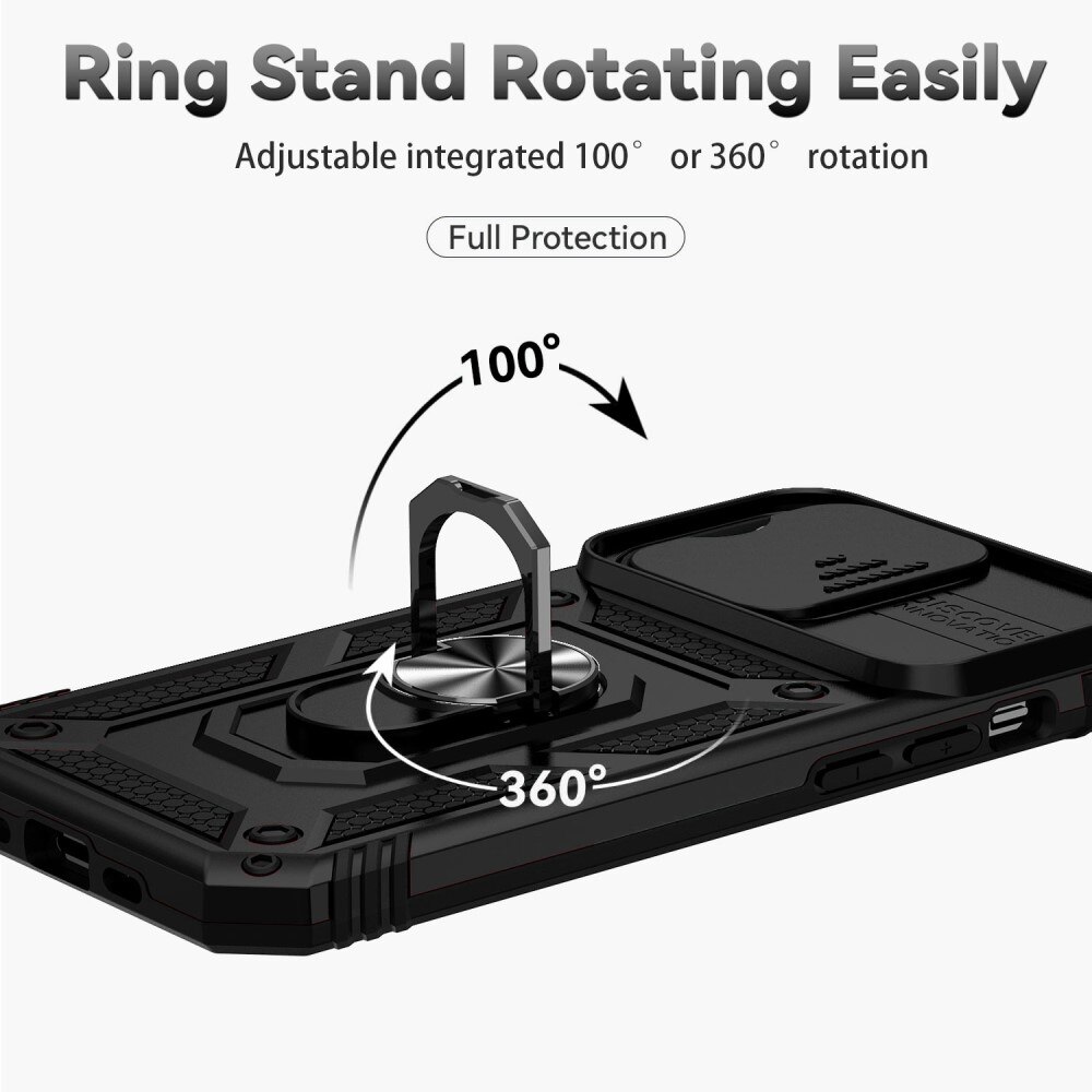 iPhone 14 Pro Hybrid-Hülle Tech Ring+Kameraschutz Schwarz