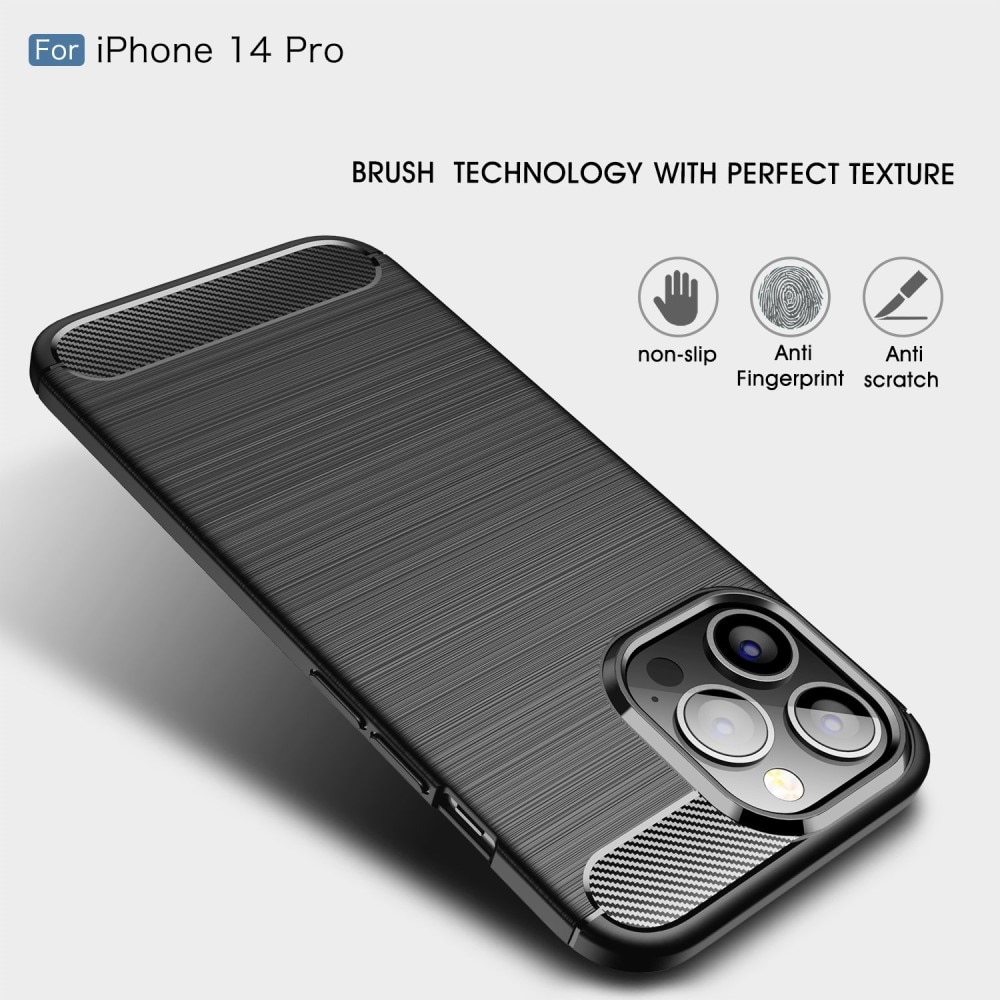 iPhone 14 Pro Hülle TPU Brushed Schwarz