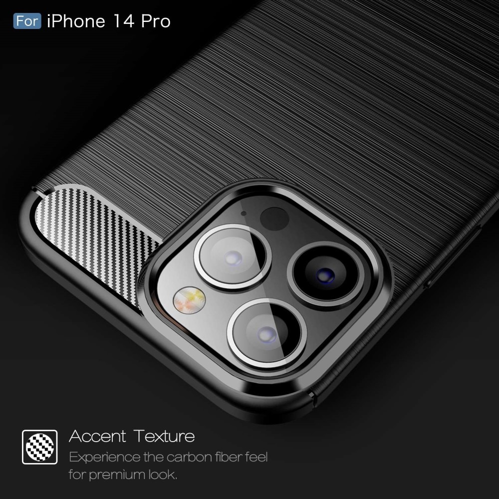 iPhone 14 Pro Hülle TPU Brushed Schwarz