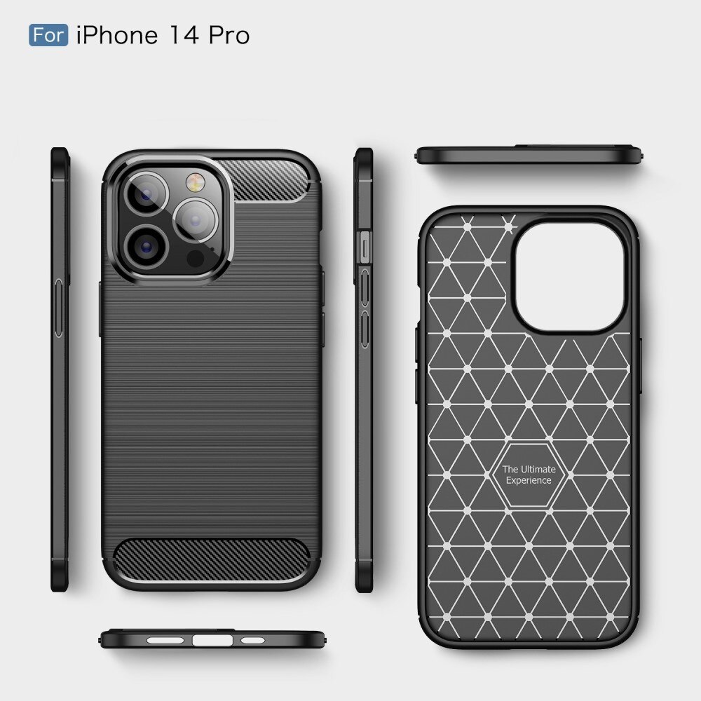iPhone 14 Pro Hülle TPU Brushed Schwarz