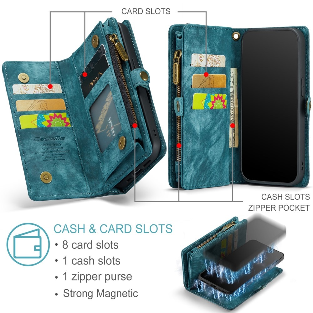 Multi-slot Portemonnaie-Hülle iPhone 7 Plus/8 Plus Blau