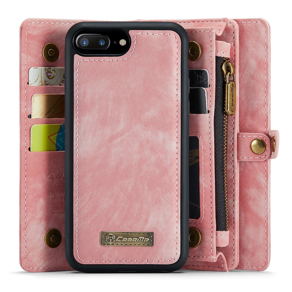 Multi-slot Portemonnaie-Hülle iPhone 7 Plus/8 Plus rosa