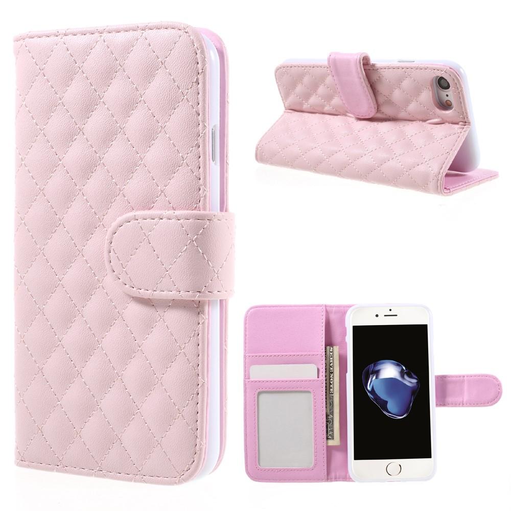 iPhone 8 Portemonnaie-Hülle Quilted Rosa