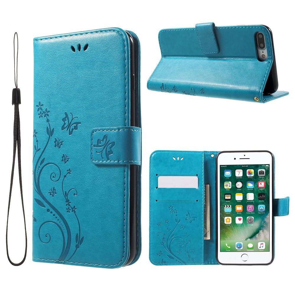 iPhone 7 Plus/8 Plus Handyhülle mit Schmetterlingsmuster, blau