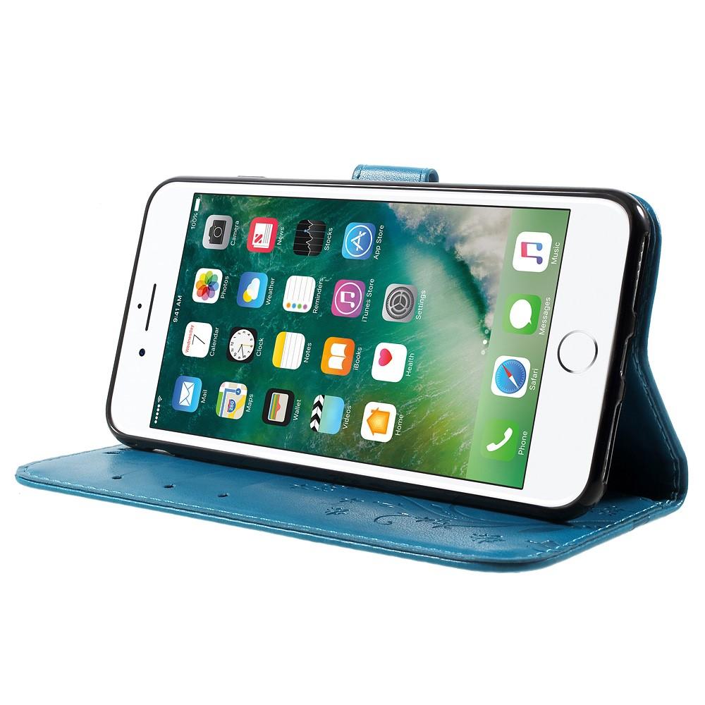 iPhone 7 Plus/8 Plus Handytasche Schmetterling Blau