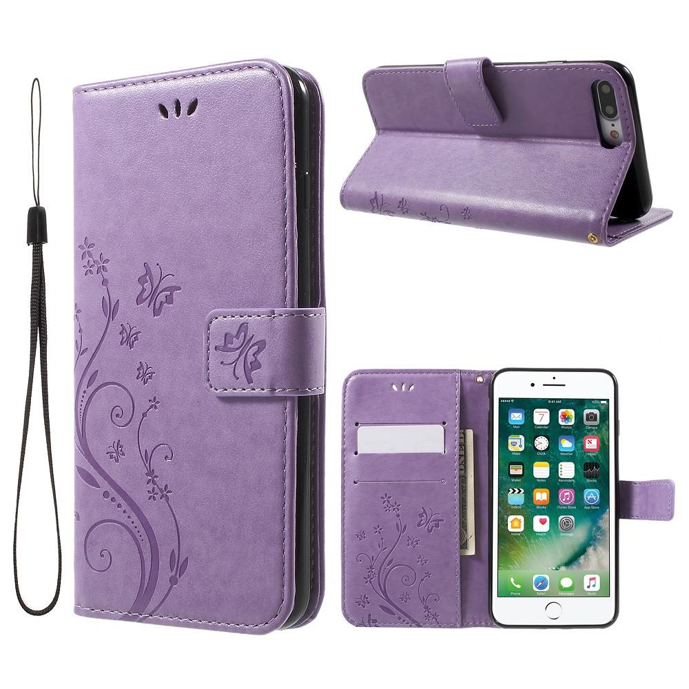 iPhone 7 Plus/8 Plus Handyhülle mit Schmetterlingsmuster, lila