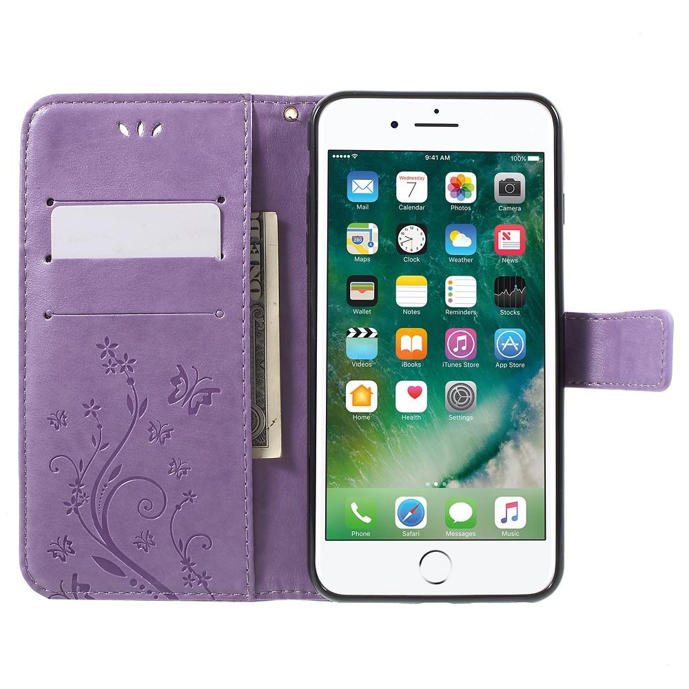 iPhone 7 Plus/8 Plus Handyhülle mit Schmetterlingsmuster, lila