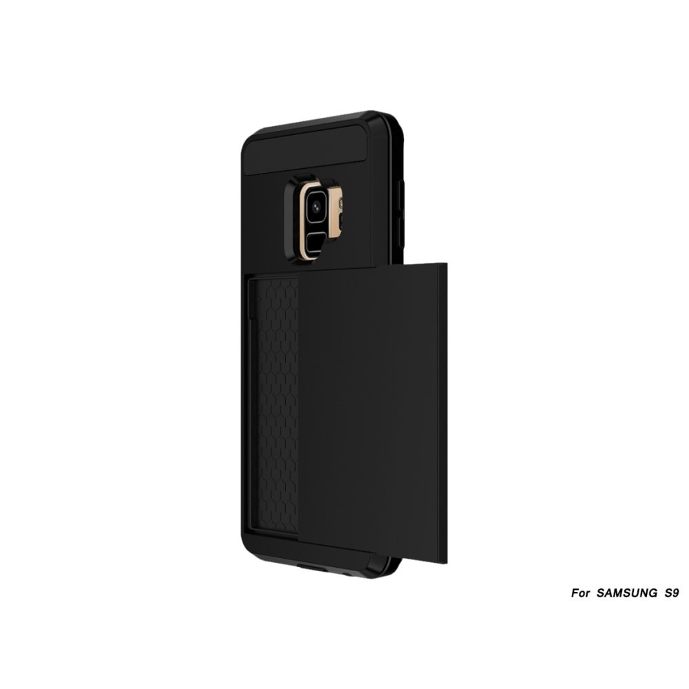 Samsung Galaxy S9 Handyhülle mit Kartenhalter Schwarz