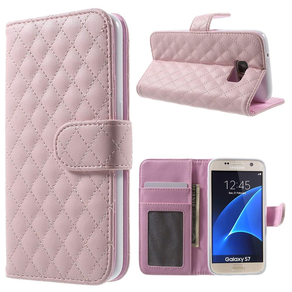 Samsung Galaxy S7 Portemonnaie-Hülle Quilted Rosa