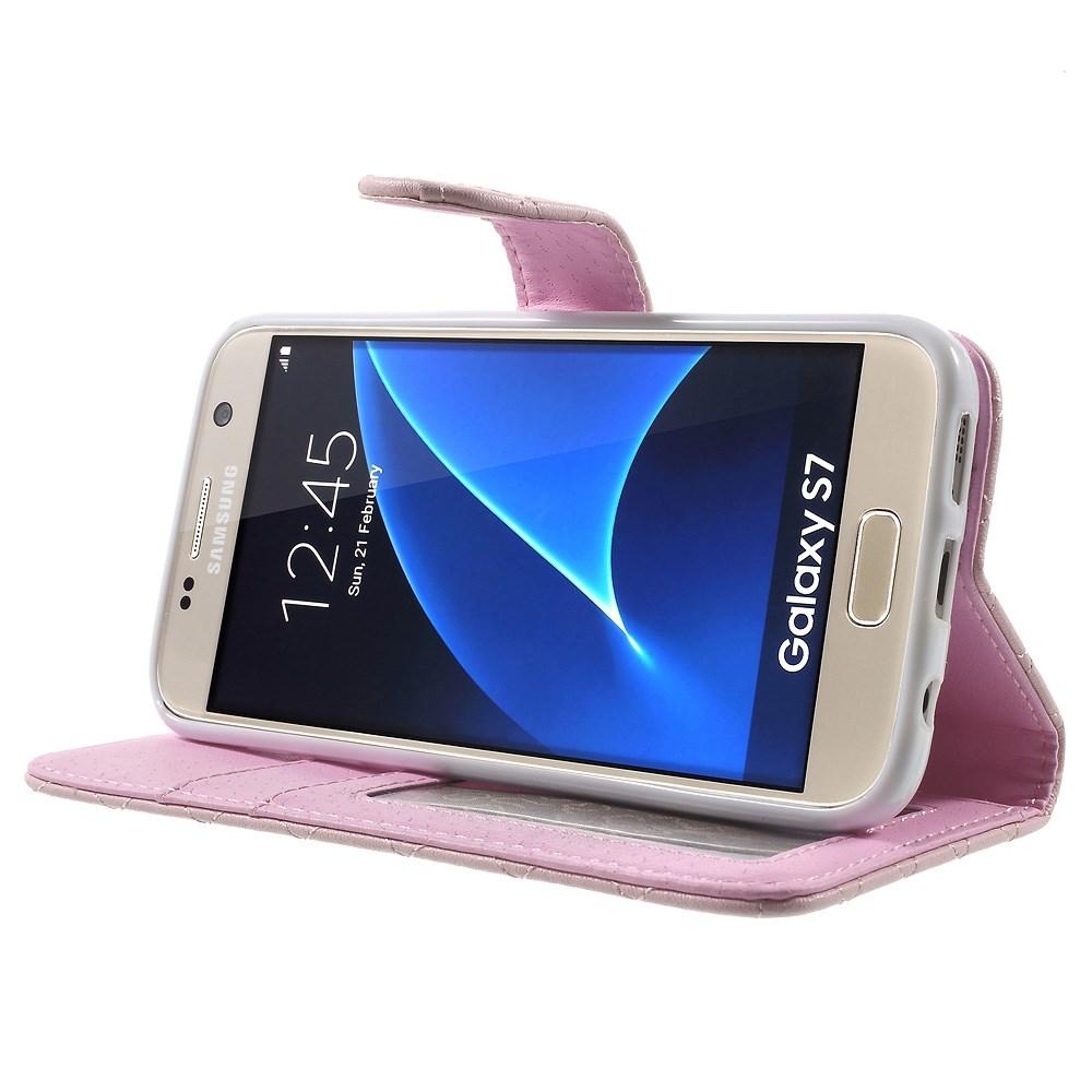 Samsung Galaxy S7 Portemonnaie-Hülle Quilted Rosa