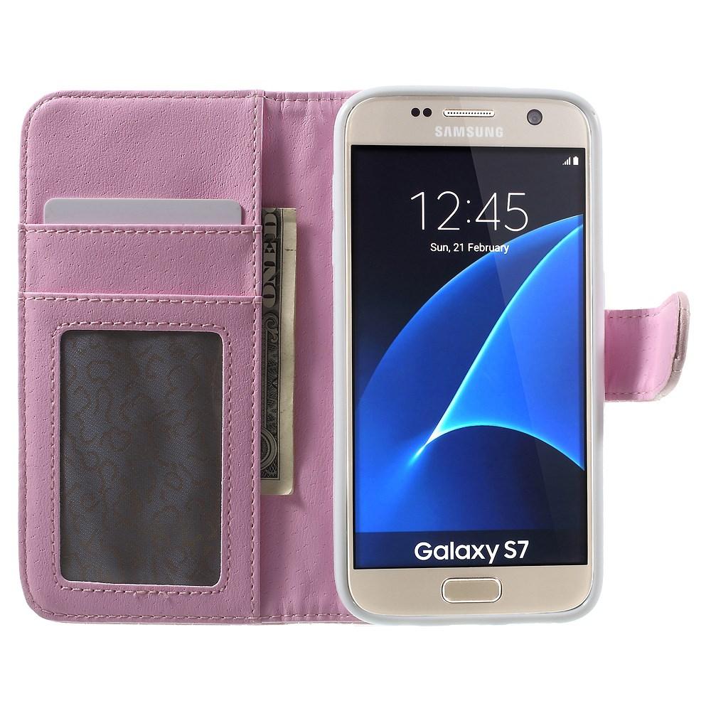 Samsung Galaxy S7 Portemonnaie-Hülle Quilted Rosa