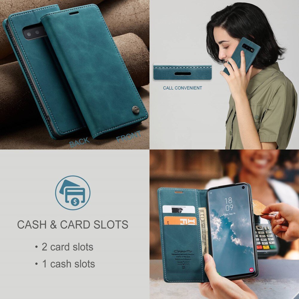 Slim Portemonnaie-Hülle Samsung Galaxy S10 Blau