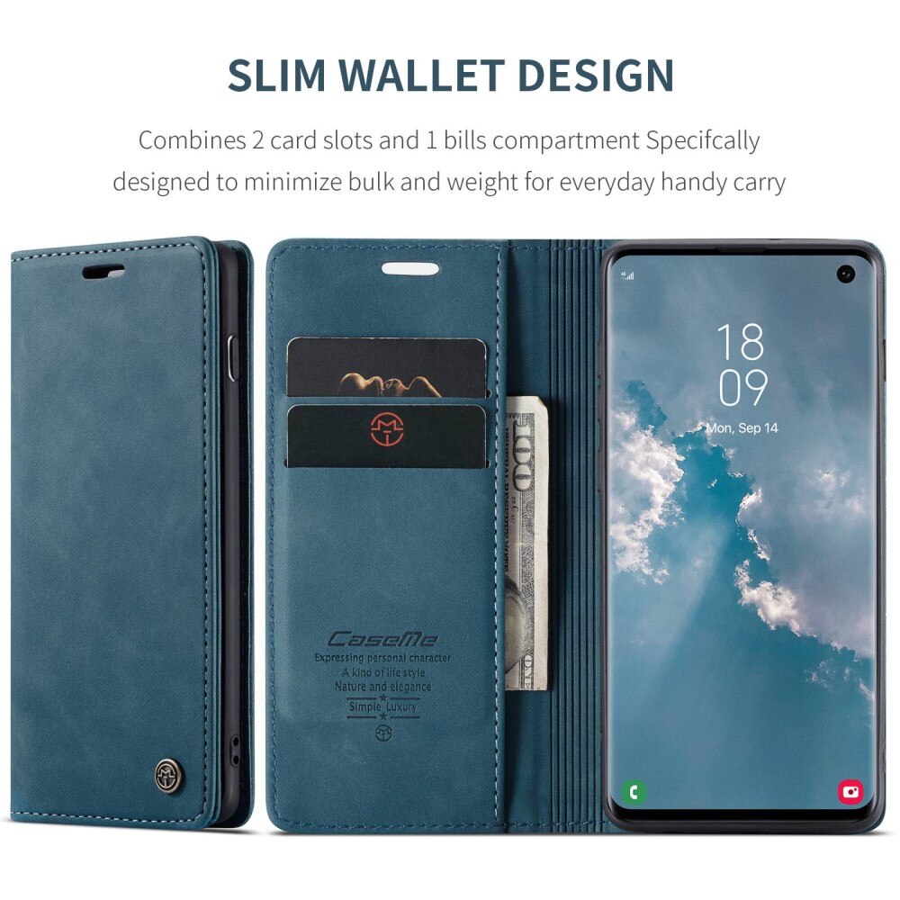Slim Portemonnaie-Hülle Samsung Galaxy S10 Blau