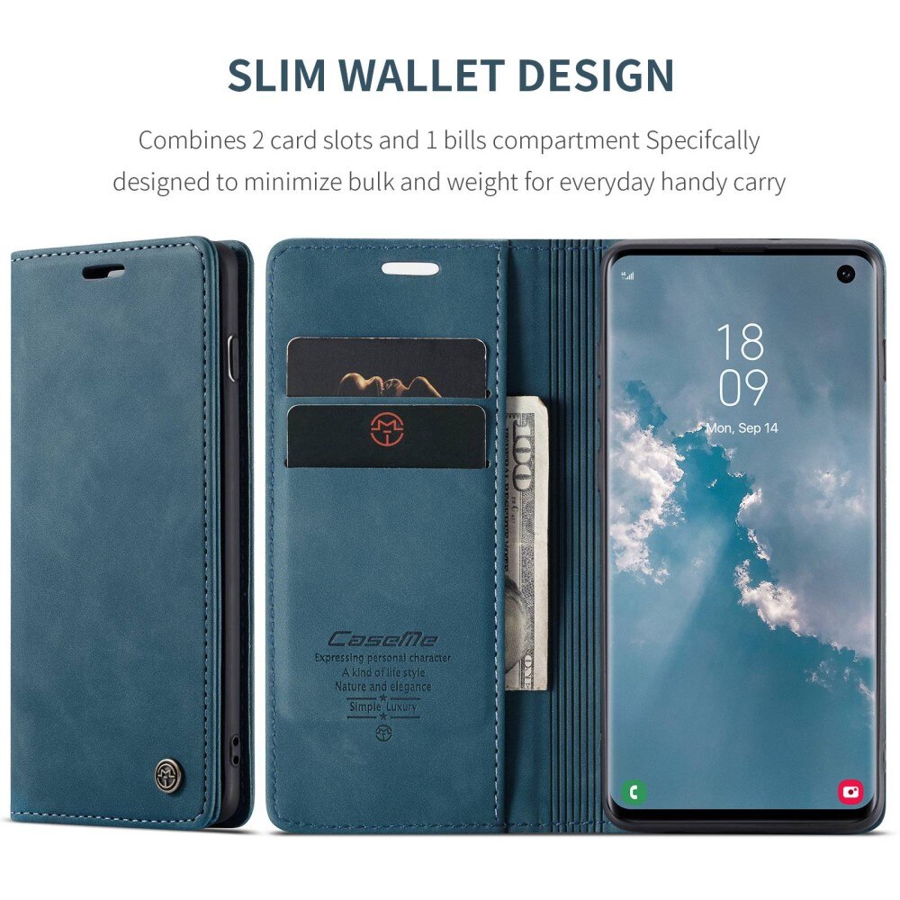 Slim Portemonnaie-Hülle Samsung Galaxy S10 blau