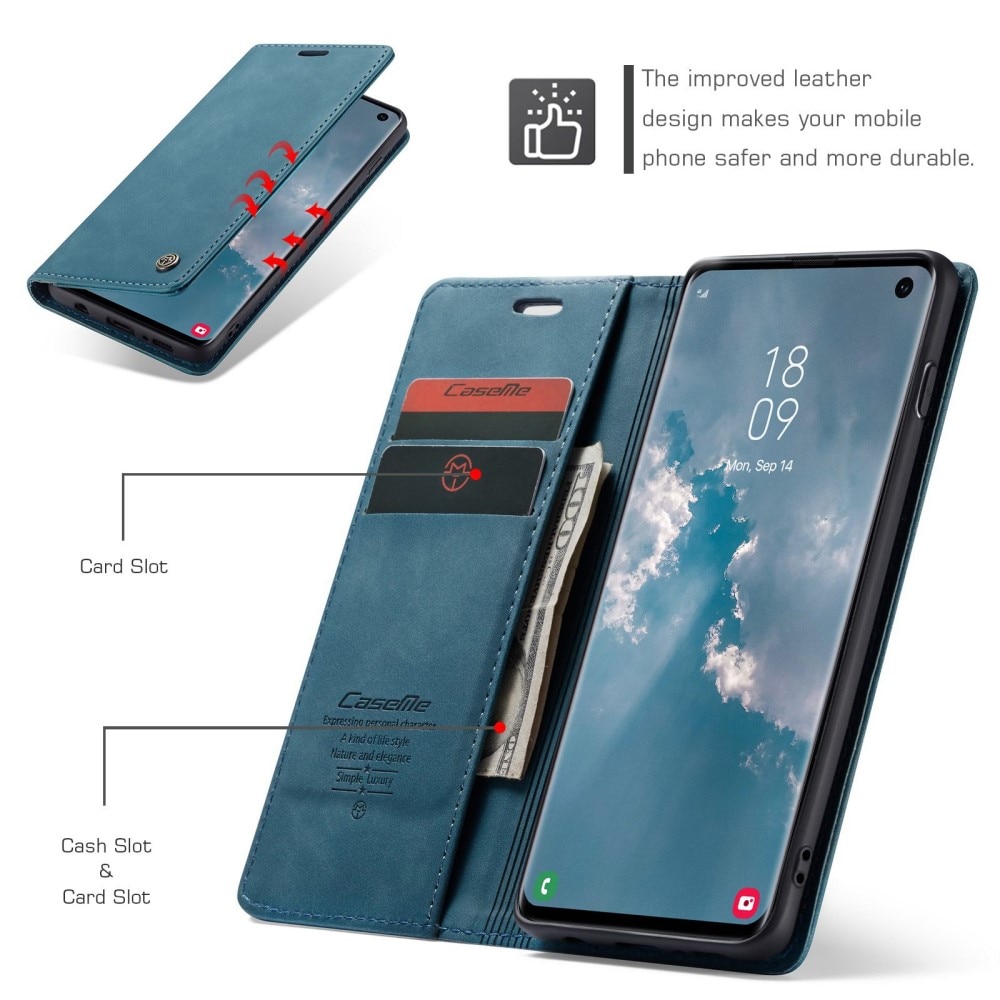 Slim Portemonnaie-Hülle Samsung Galaxy S10 Blau