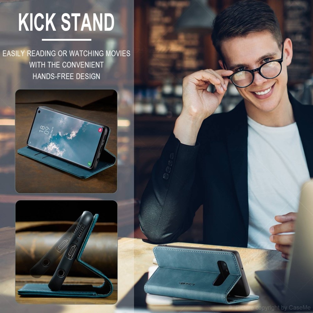 Slim Portemonnaie-Hülle Samsung Galaxy S10 Blau