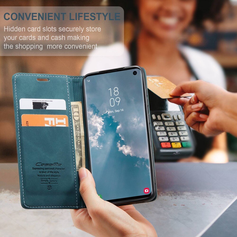 Slim Portemonnaie-Hülle Samsung Galaxy S10 Blau