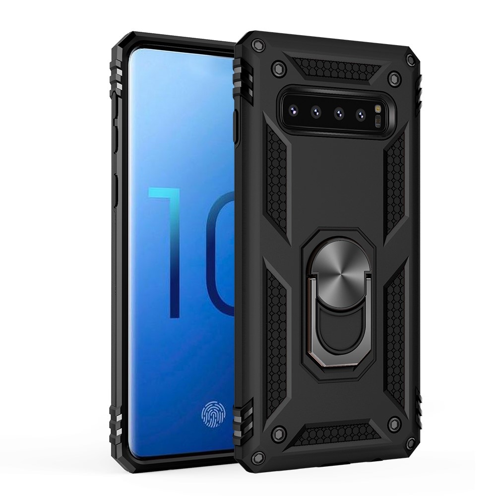 Samsung Galaxy S10 Hybrid-Hülle Tech Ring schwarz