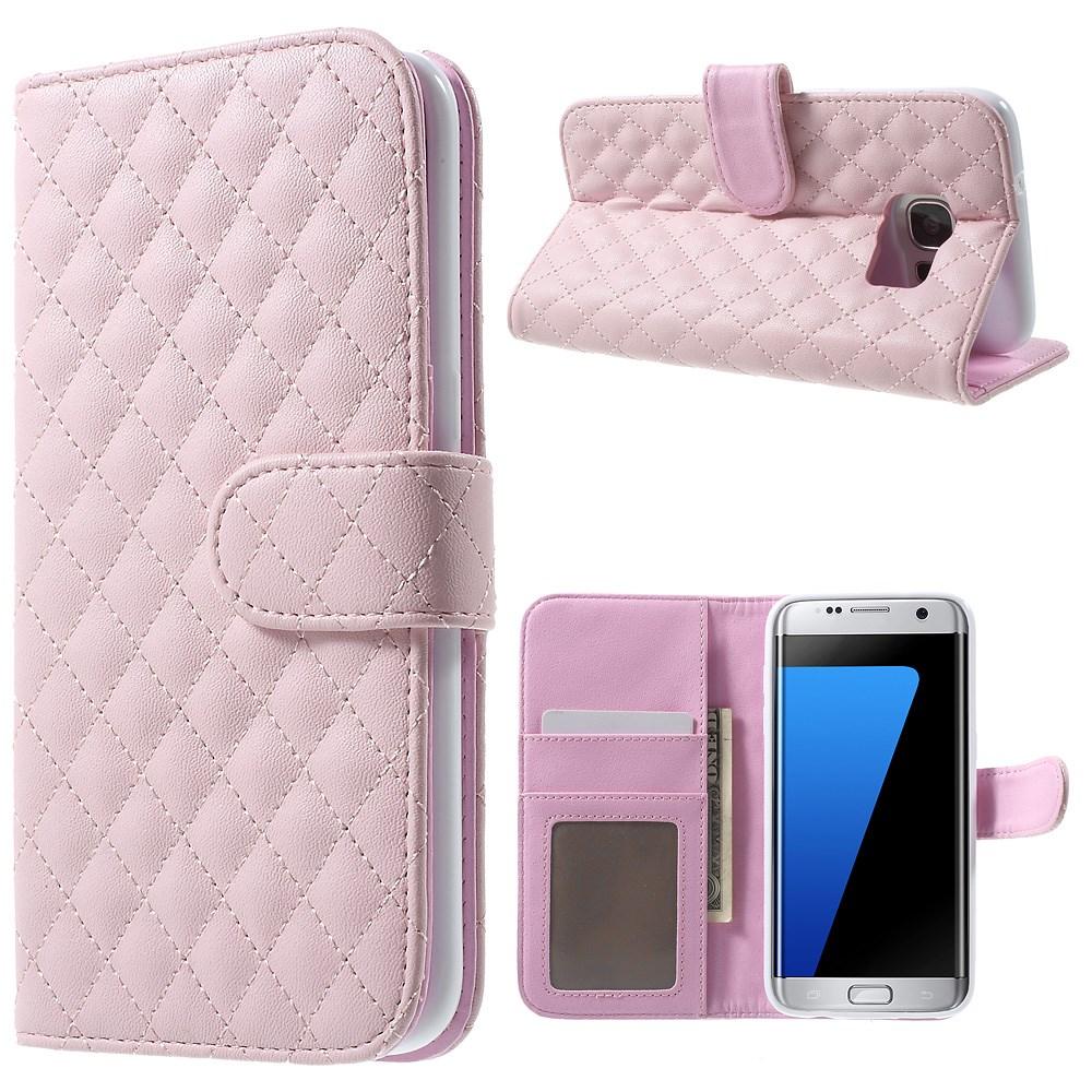 Samsung Galaxy S7 Edge Portemonnaie-Hülle Quilted Rosa
