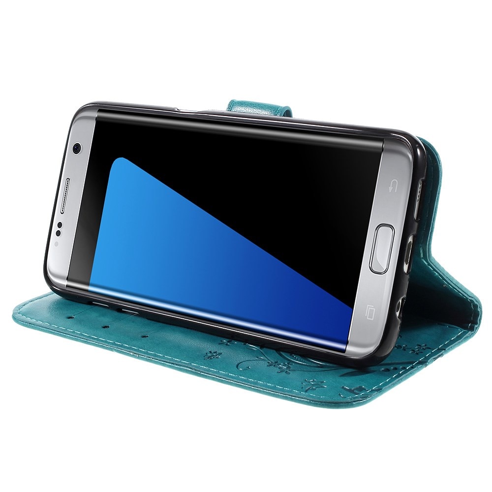 Samsung Galaxy S7 Edge Handyhülle mit Schmetterlingsmuster, blau