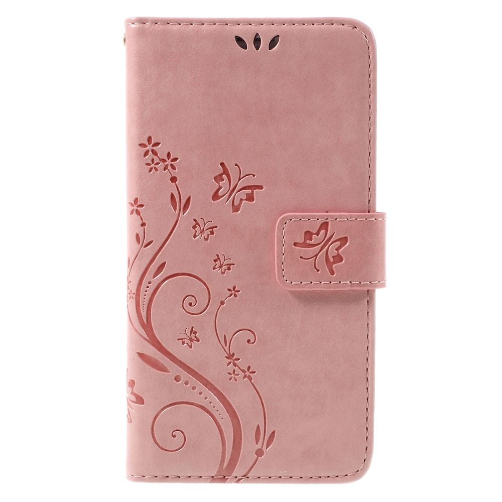 Samsung Galaxy J5 2016 Handyhülle mit Schmetterlingsmuster, Rosa