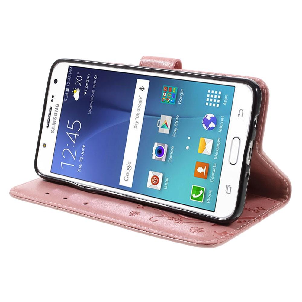 Samsung Galaxy J5 2016 Handyhülle mit Schmetterlingsmuster, rosa