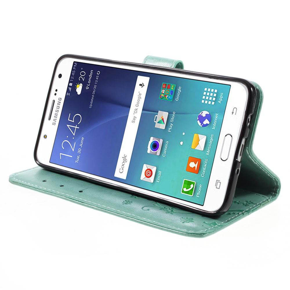 Samsung Galaxy J5 2016 Handyhülle mit Schmetterlingsmuster, Grün