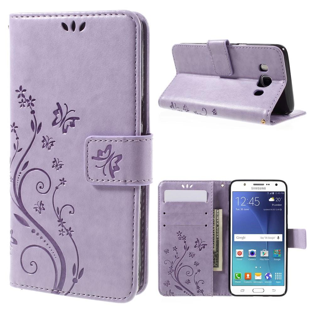 Samsung Galaxy J5 2016 Handyhülle mit Schmetterlingsmuster, Lila