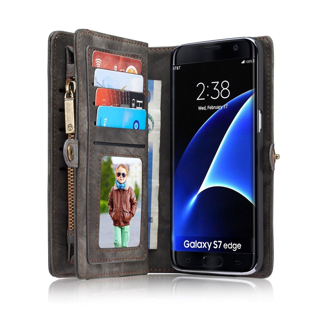 Multi-slot Portemonnaie-Hülle Samsung Galaxy S7 Edge Grau