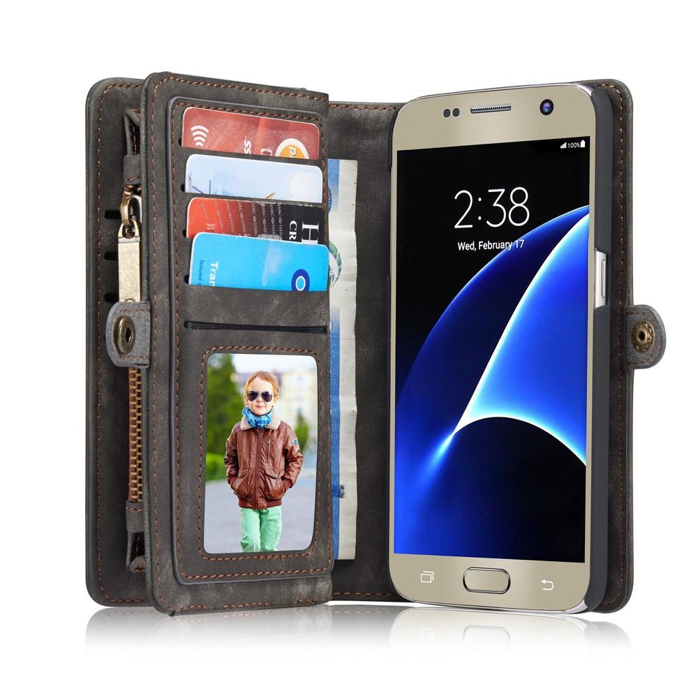 Multi-slot Portemonnaie-Hülle Samsung Galaxy S7 Grau