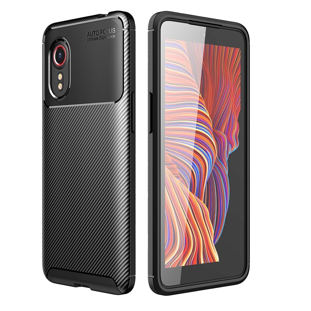 Samsung Galaxy Xcover 5 Hülle TPU Carbonfaser schwarz