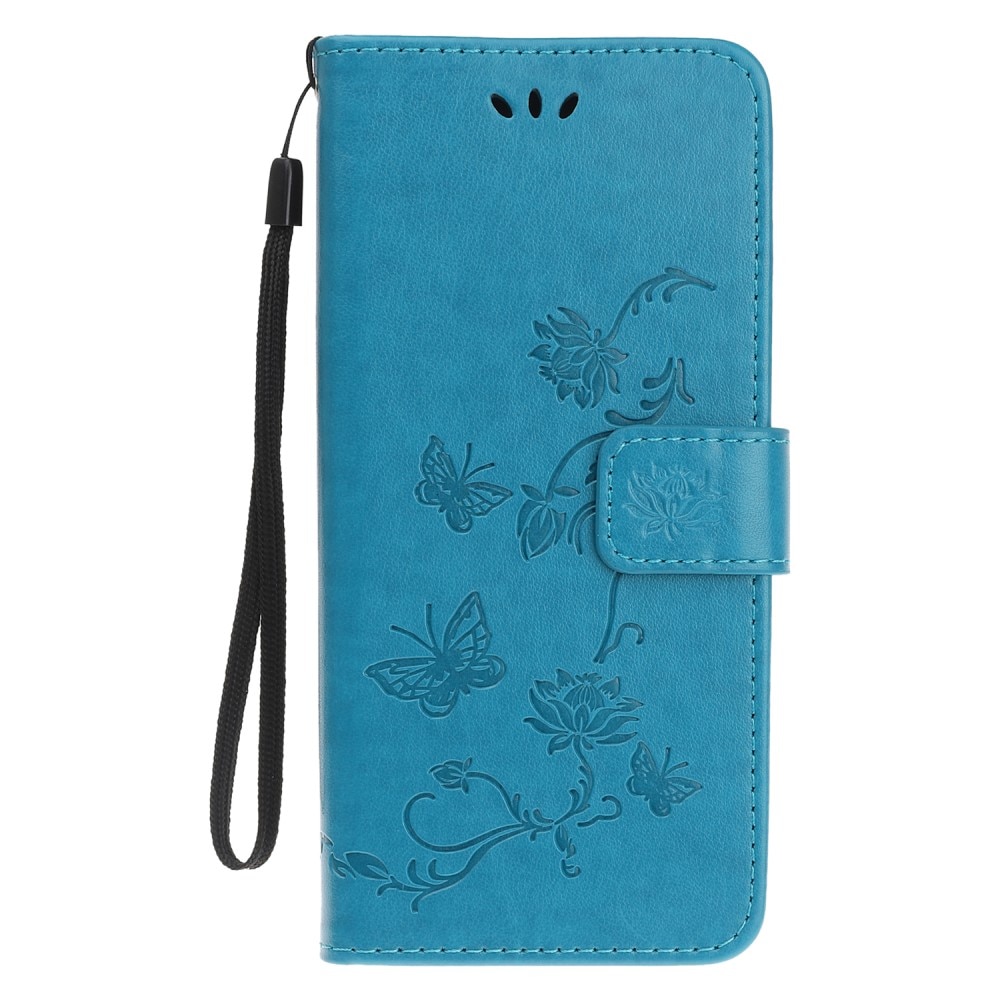 Samsung Galaxy A22 5G Handyhülle mit Schmetterlingsmuster, blau