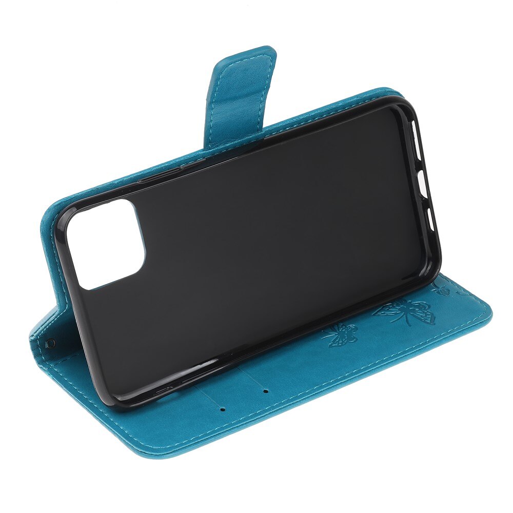 Samsung Galaxy A22 5G Handyhülle mit Schmetterlingsmuster, Blau
