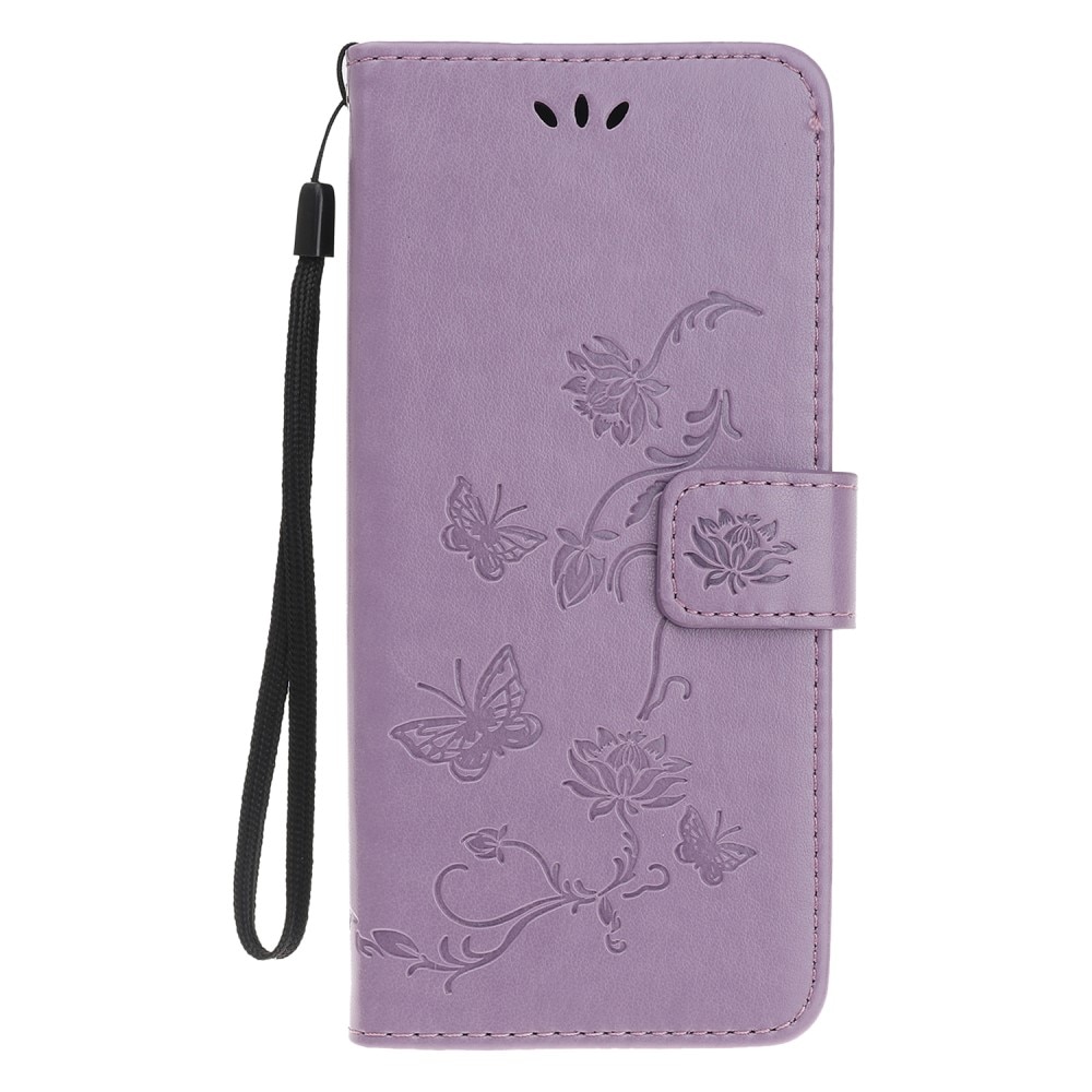 Samsung Galaxy A22 5G Handyhülle mit Schmetterlingsmuster, lila
