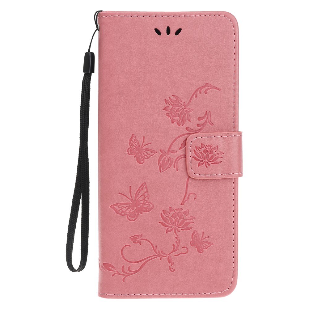 Samsung Galaxy A22 5G Handyhülle mit Schmetterlingsmuster, Rosa