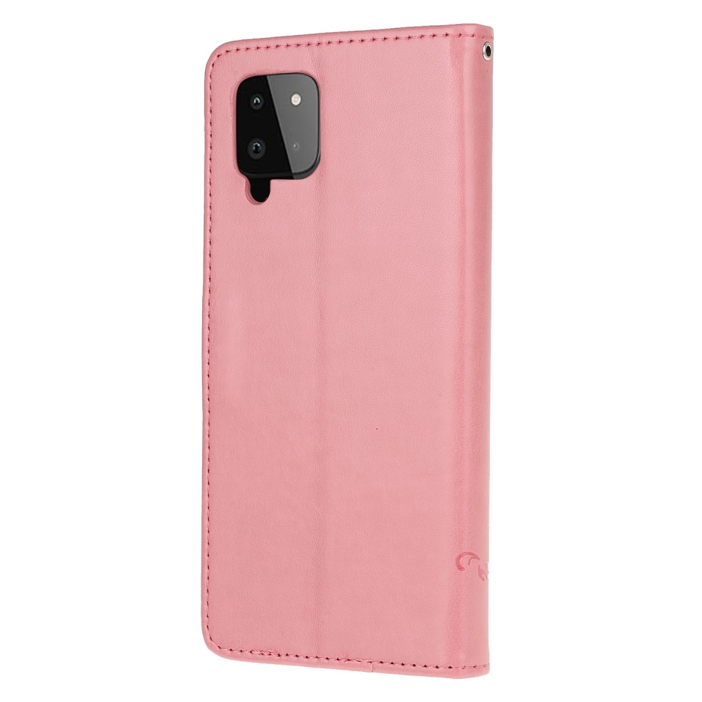 Samsung Galaxy A22 4G Handyhülle mit Schmetterlingsmuster, rosa
