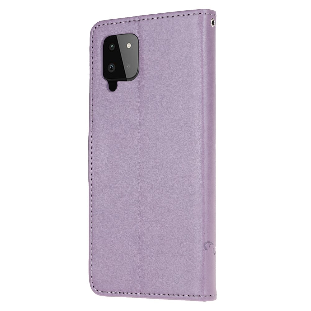 Samsung Galaxy A22 4G Handyhülle mit Schmetterlingsmuster, Lila