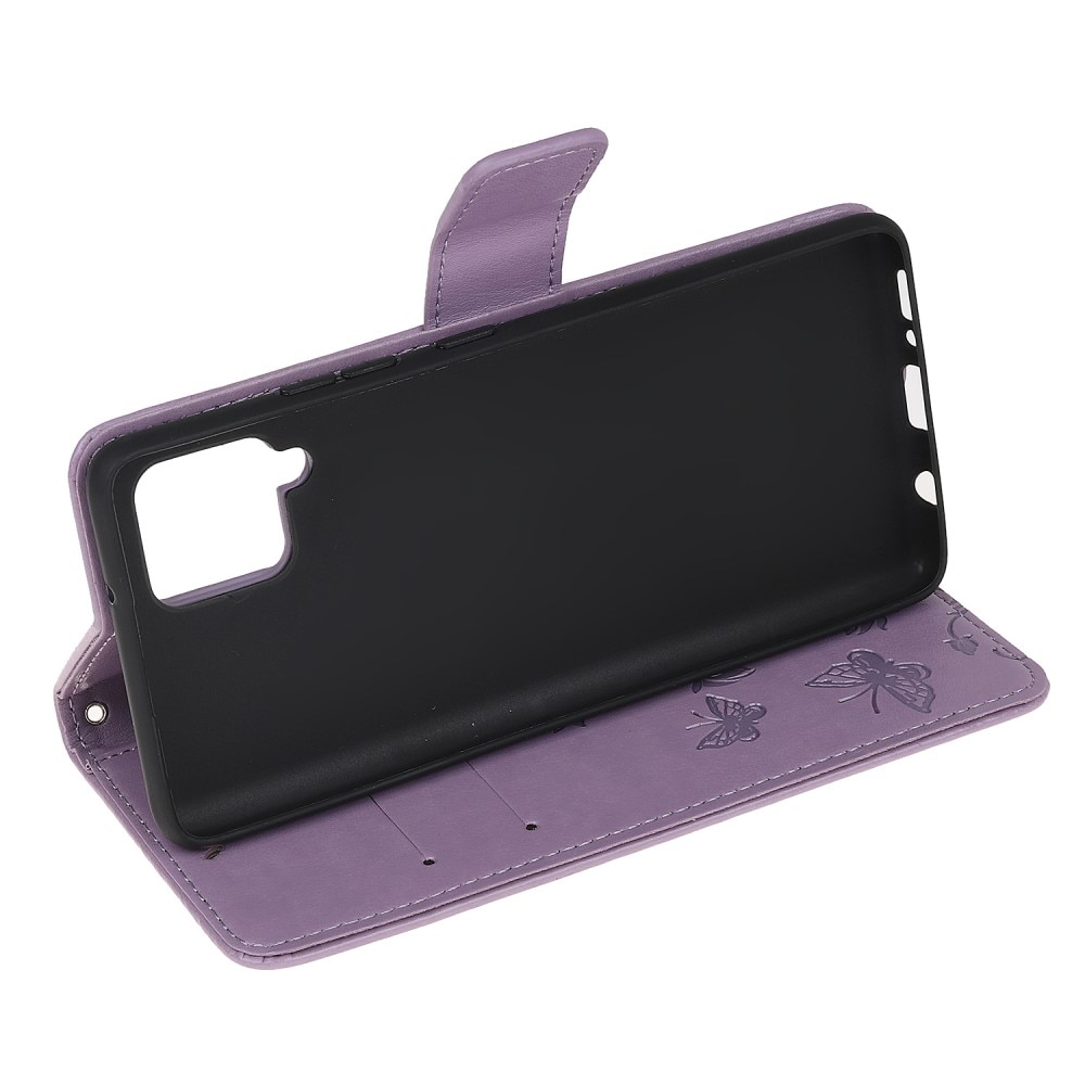Samsung Galaxy A22 4G Handyhülle mit Schmetterlingsmuster, Lila