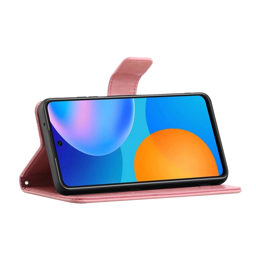 Samsung Galaxy A82 5G Handyhülle mit Schmetterlingsmuster, rosa