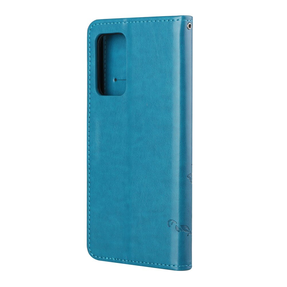 Samsung Galaxy A82 5G Handyhülle mit Schmetterlingsmuster, Blau