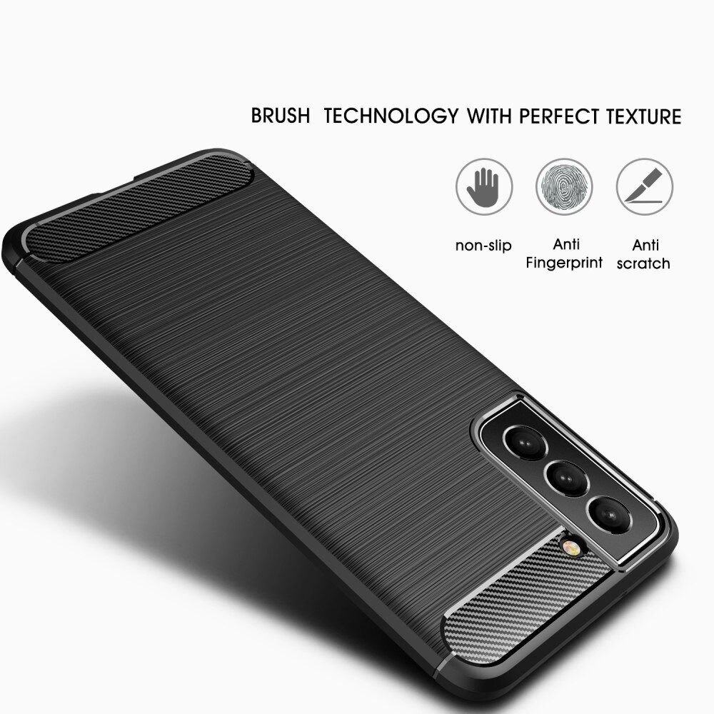 Samsung Galaxy S21 FE Hülle TPU Brushed Schwarz