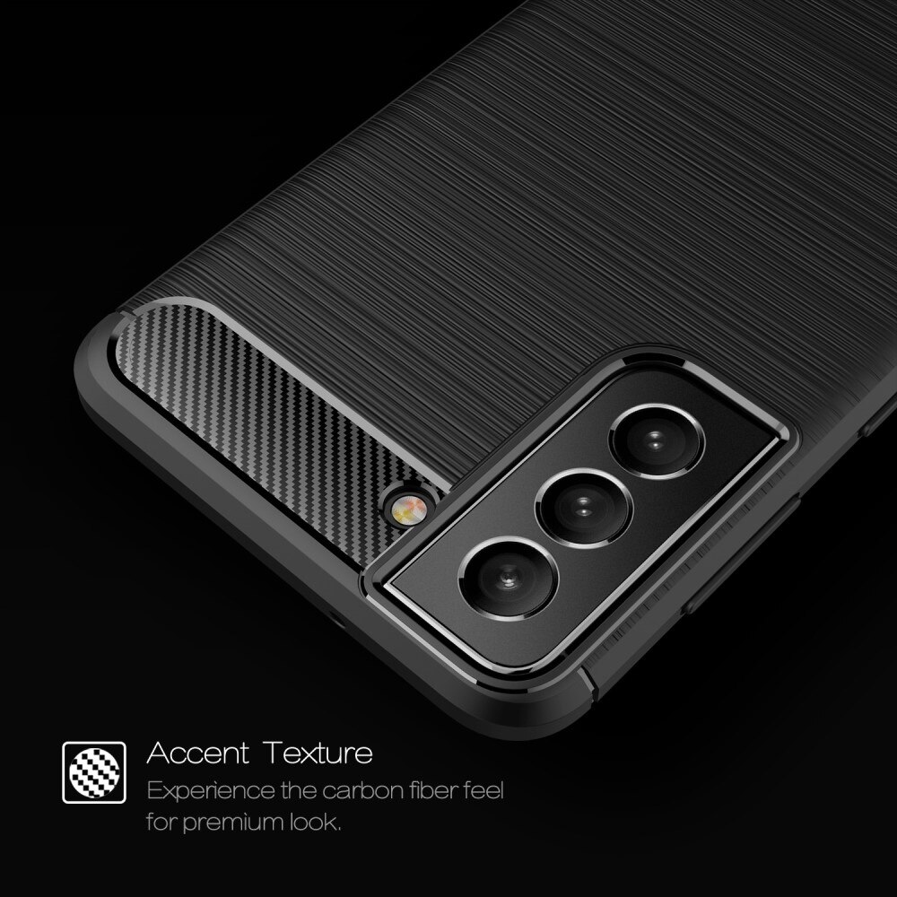 Samsung Galaxy S21 FE Hülle TPU Brushed Schwarz