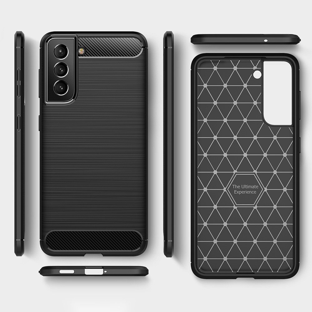 Samsung Galaxy S21 FE Hülle TPU Brushed Schwarz