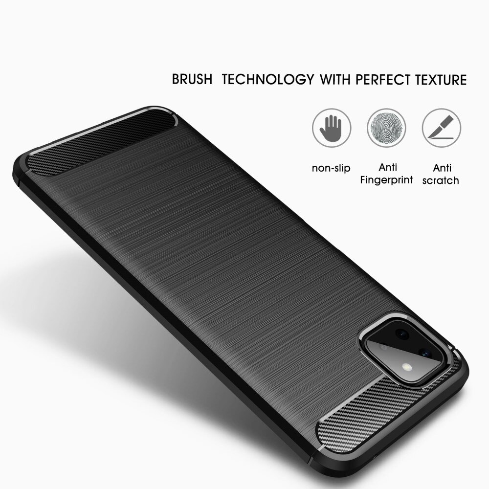 Samsung Galaxy A22 5G Hülle TPU Brushed Schwarz