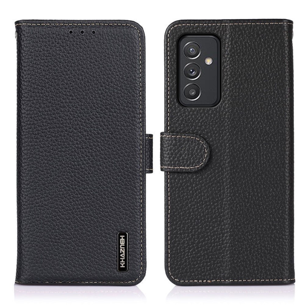 Real Leather Wallet Samsung Galaxy A82 5G Black