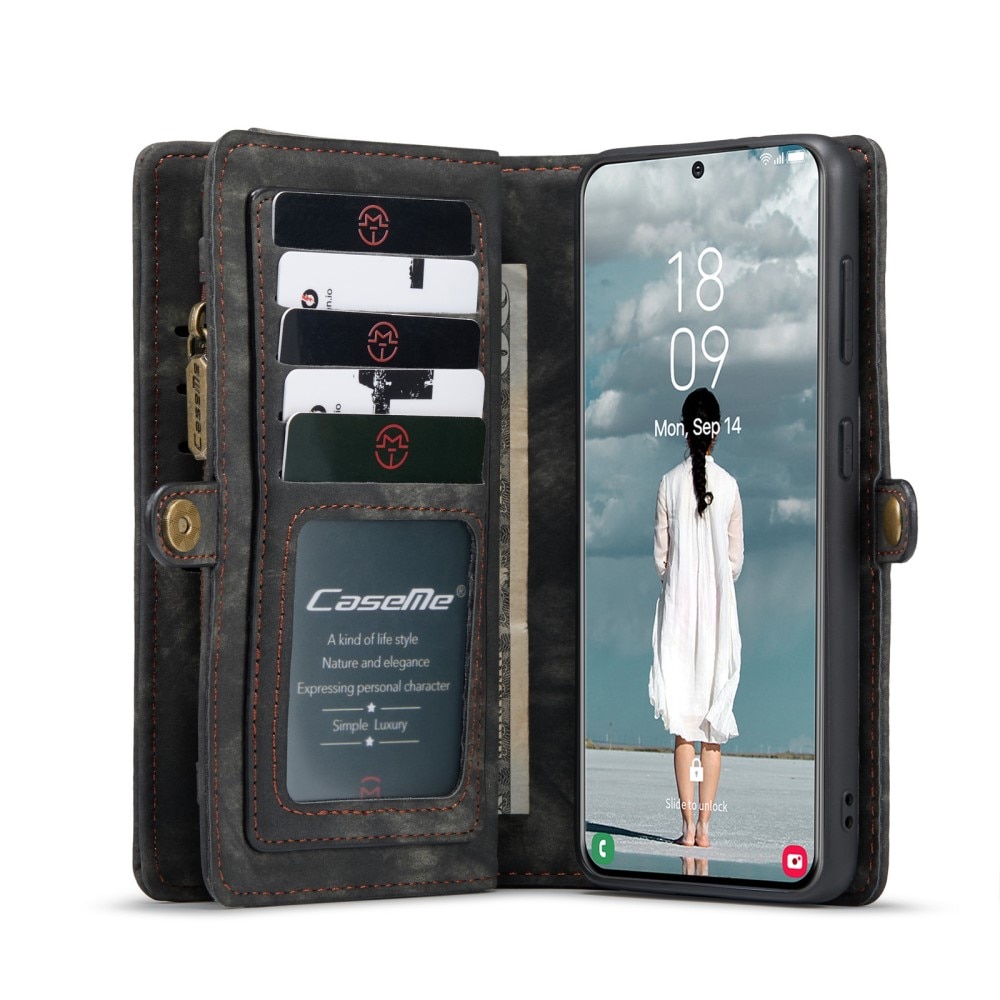 Multi-slot Portemonnaie-Hülle Samsung Galaxy S21 FE Grau