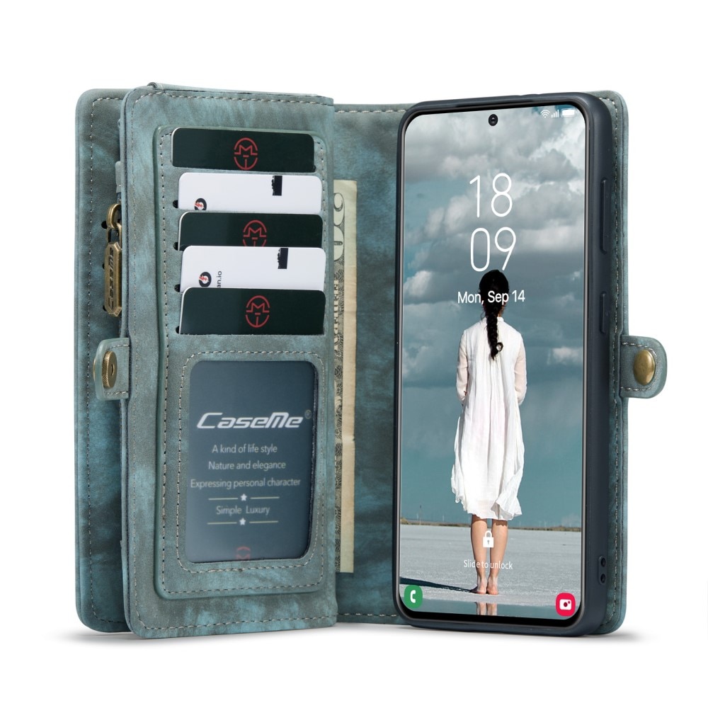 Multi-slot Portemonnaie-Hülle Samsung Galaxy S21 FE Blau